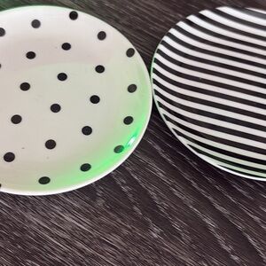 Black and White Polka Dot and Striped coasters.